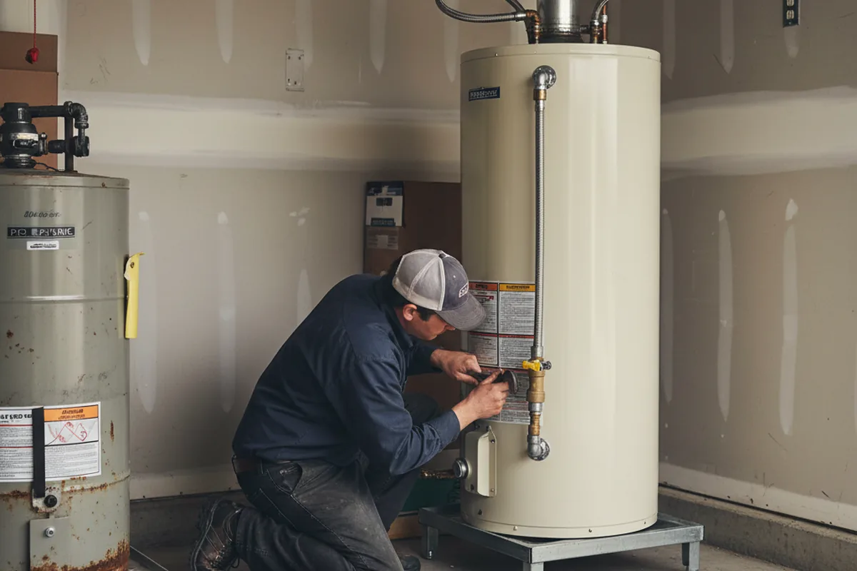 Water heater and shutoff valve replacement in Sprakers